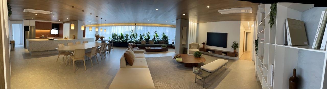 Sala de estar em cobertura no Alto de Pinheiros, São Paulo